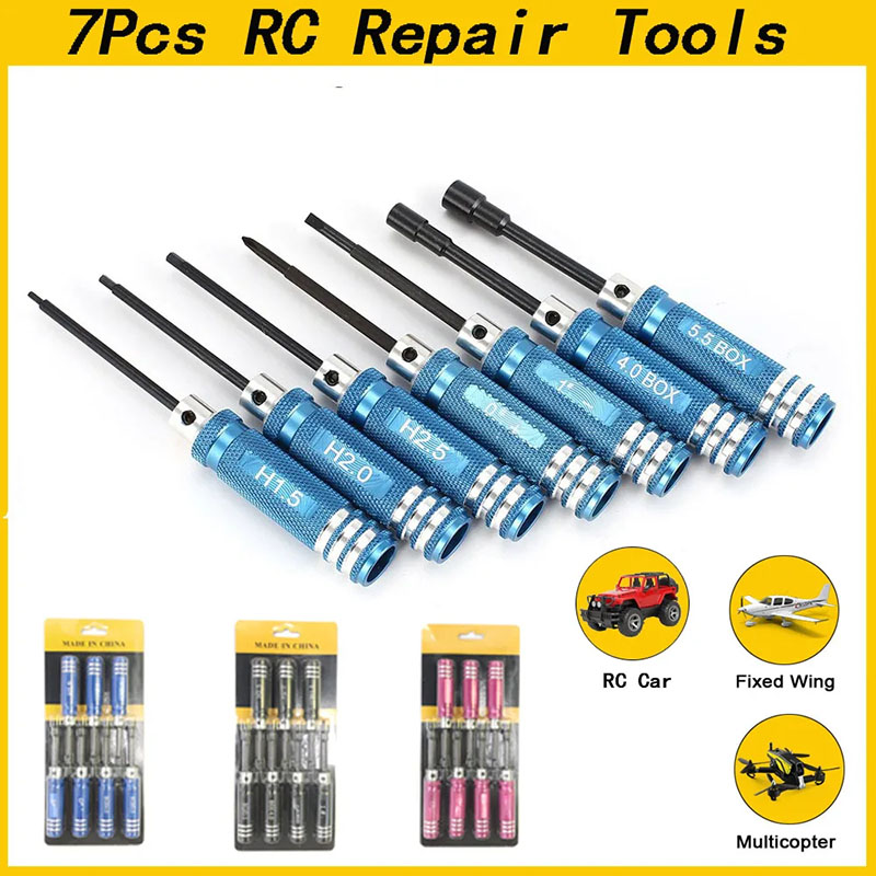 Fpv Drone Tool Kit - 7-teiliges 1,5 2,0 2,5mm RC Hex-Schraubendreher-Set