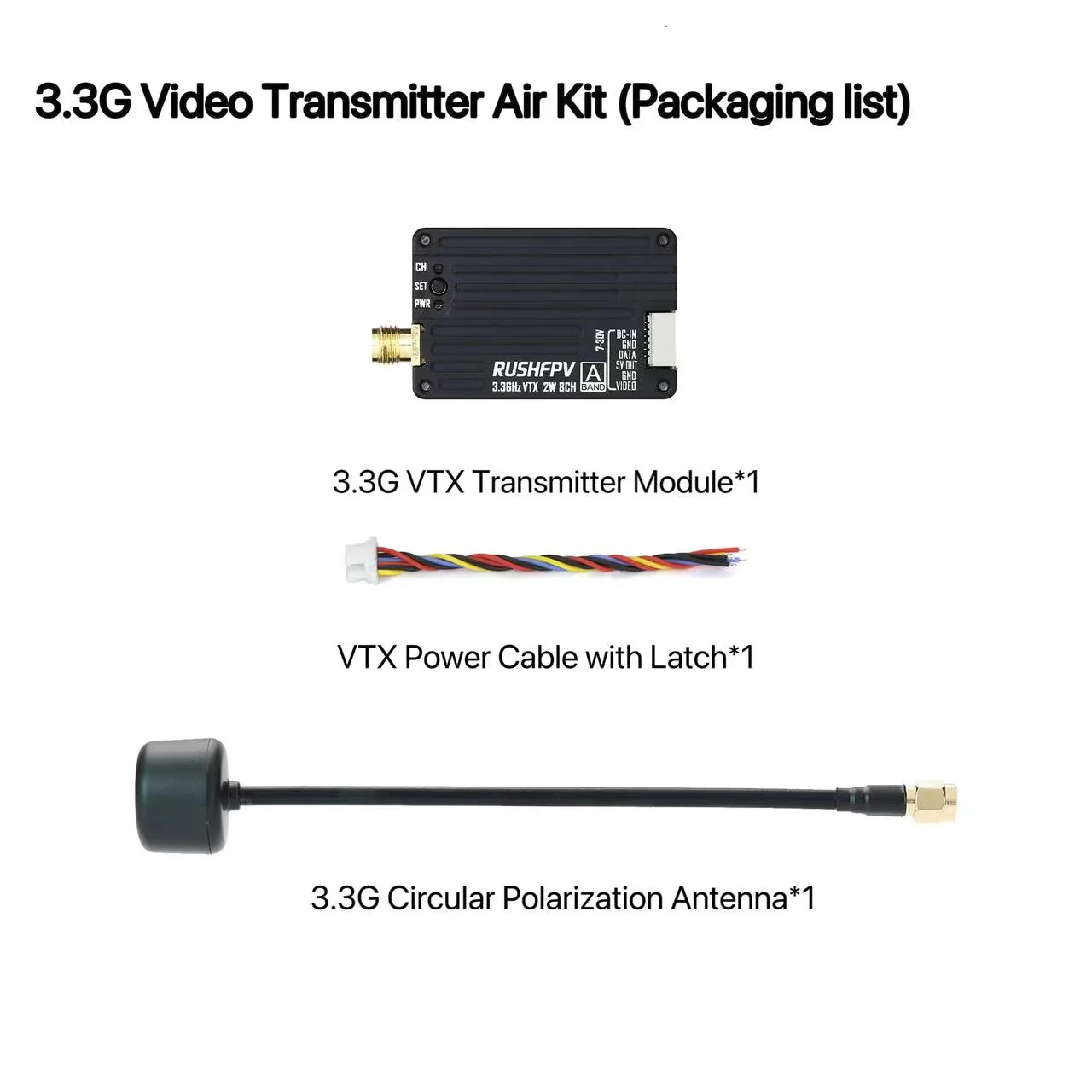 RUSHFPV 3.3G 2W VTX Sender FPV – Fpv Drone Antenna Bewertung und Preis